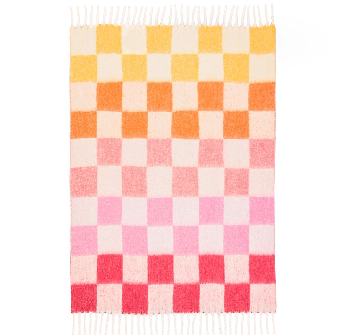 Maisie Checked Citrus Blush Throw
