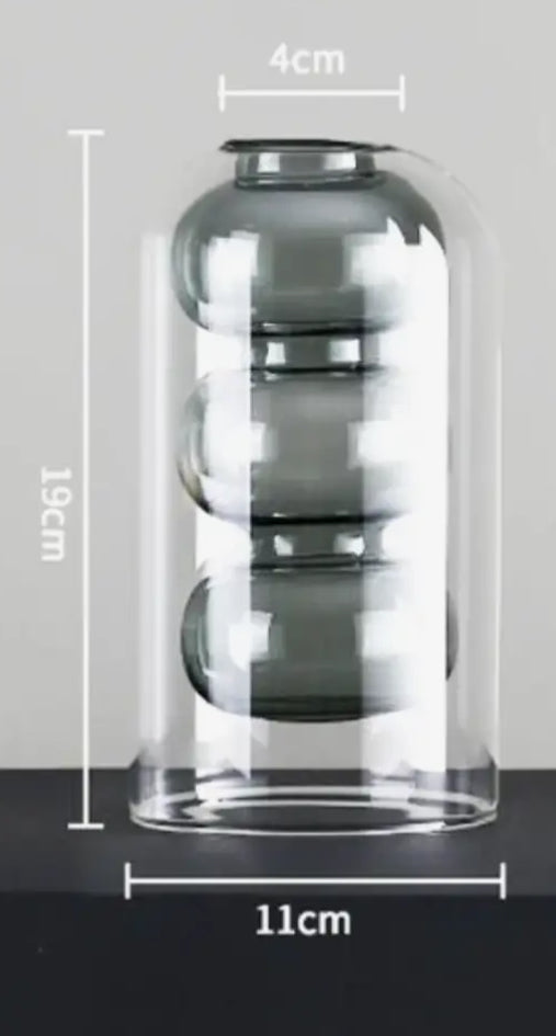 Nordic hydrophonic Smoky Glass vase