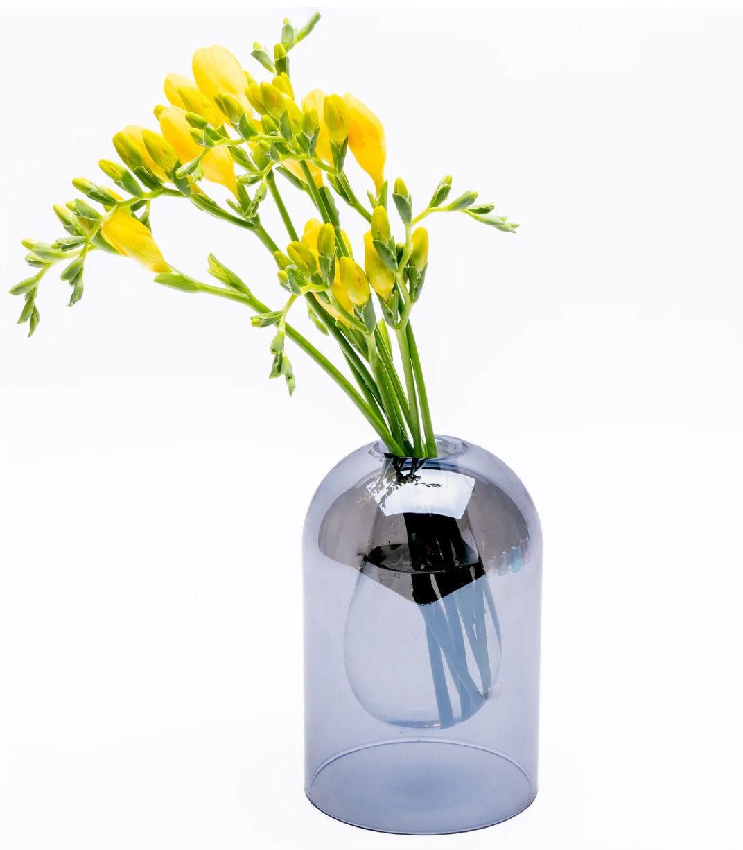 Sorrento Double walled glass vase: Grey