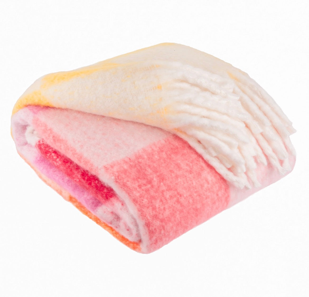 Maisie Checked Citrus Blush Throw