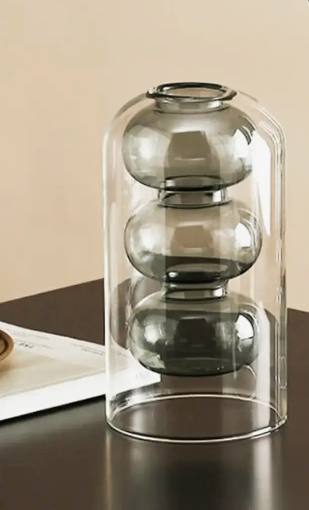 Nordic hydrophonic Smoky Glass vase